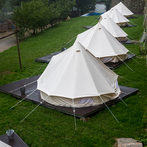 Tenda Yurt da Esterno Impermeabile, Tenda <span class=keywords><strong>Tepee</strong></span> di Lusso Facile da Montare per Campeggio Familiare, Tenda in Tela Glamping con Tettoia per Stufa - Product Image 6