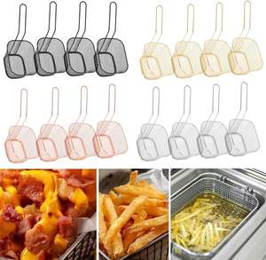 Support de présentation pour frites, panier à frites, support pour snacks et chips, avec filtres à sauce, en maille de fil d'acier inoxydable soudé, pour restauration rapide - Product Image 1