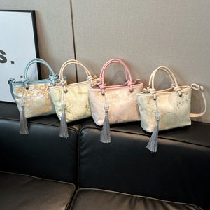 Bolso de Mano Tipo Cubo para Mujer, Estilo Chino 2025, Bordado Personalizado, Cierre de Cremallera, Forro de Nailon, para Uso Diario - Product Image 2
