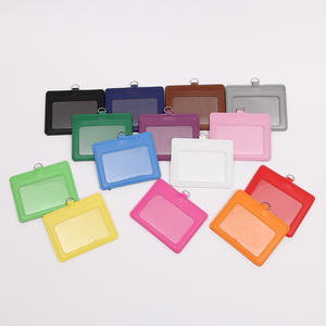 Porte-cartes de travail en cuir PU multi-emplacements, fabriqué en usine, porte-cartes d'employé et de bus pour cartes d'identité et cartes nominatives - Product Image 2