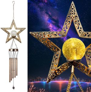 IP65 Solar New Moon Wind Chime <b>Light</b> Iron Art Sun Lawn Cast <b>Light</b> Outdoor Garden Decoration Waterproof Garden <b>Light</b> - Product Image 4