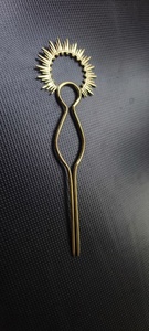 Pasador de Pelo Moderno Estilo Sunburst de Latón Color Dorado para Bodas y Fiestas, Accesorios para el Cabello, Joyería Elegante - Product Image 2