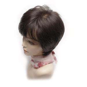 No Shed Hand Tied Kinky Curl Bob Human Mix Natural Black Brown Elastic Band Lightweight Breathable Summer - Product Image 1