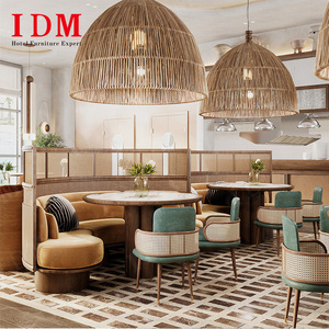 Ensemble de meubles de restaurant d'hôtel de luxe, design personnalisé <span class=keywords><strong>IDM</strong></span>, table à manger moderne en bois massif 4 places, écologique - Product Image 4