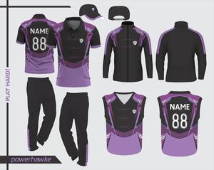 เสื้อเจอร์ซีย์กางเกงแบบเต็มตัวขายาวสำหรับเล่นคริกเก็ตพร้อมชื่อทีมปรับแต่งสีและโลโก้ได้ตามต้องการ - Product Image 4