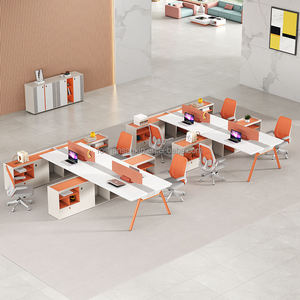 Современный административный модульный офисный стол с высоким боковым шкафом, модный финансовый стол в деревянном столе для сотрудников - Product Image 6