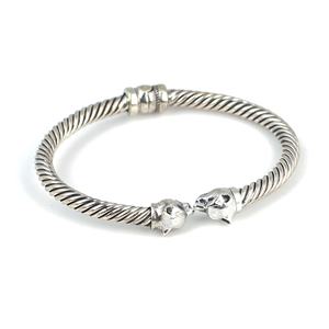 Panther Head Twisted <b>Men's</b> Bracelet Romantic Spring Clasp Handmade Turkish Jewelry - Product Image 2