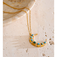 Collier pendentif en chaîne en zircon cubique en pierre naturelle exclusive JINYOU 4030, en acier inoxydable plaqué or, collier de perles, bijoux