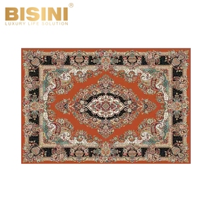 Tapis à motif persan en pure laine <span class=keywords><strong>de</strong></span> style européen Délicat Villa <span class=keywords><strong>de</strong></span> Nouvelle-Zélande <span class=keywords><strong>Soie</strong></span> tissée noire et rouge pour la prière dans le salon - Product Image 4