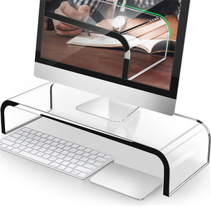 Modern Clear <strong>Acrylic</strong> Desktop <strong>Computer</strong> &amp; Laptop <strong>Stand</strong> Multi-Purpose Monitor Display Rack for Office &amp; Home <strong>Desk</strong> - Product Image 4