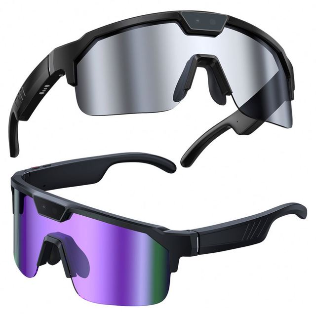 Q01 Cycling Smart Glasses Camera 8MP HD Video Recording Music Player Smart Eyewear AI Translation Outdoor Sports Sunglasses