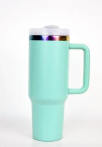 Vaso de paja con tapa desmontable Protour de 40 OZ con pico extraíble y sello reemplazable brillante pop Icon 40 Oz B rosa - Product Image 5