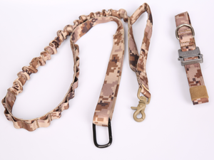 Correa elástica de doble Mango, <span class=keywords><strong>Collar</strong></span> de camuflaje táctico para perro y juego de correa - Product Image 2