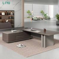 Suite de mobilier de direction moderne de luxe LIYU, bureau de PDG, bureau de directeur, grande table de bureau commerciale convertible en bois de qualité supérieure