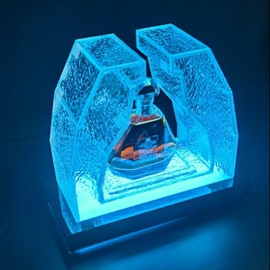 Présentateur de <span class=keywords><strong>bouteille</strong></span> de champagne illuminé par LED personnalisé bar KTV Nightclub Party Ice Patterned Whisky Display Rack - Product Image 3