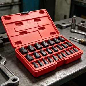 Kit d'extracteurs de vis cassées robustes et de qualité supérieure pour l'entretien <span class=keywords><strong>automobile</strong></span>, en acier rapide haute résistance, avec jeu de forets de retrait facile - Product Image 1