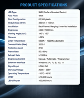 P4 Outdoor IP65 Commercial Plaza Electronic Sans lunettes 3D Virtual Large 4K Billboard Display
