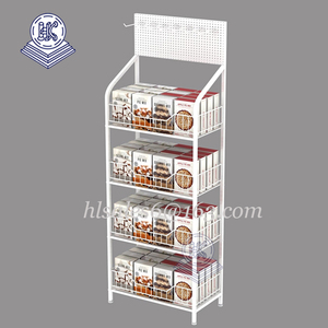 2025 tùy chỉnh màu đen kim loại treo tường bưu thiếp giá Snack dây Rack hiển thị cho Cửa hàng kẹo - Product Image 5
