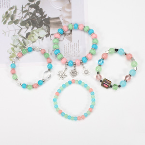 Fashion Jewelry <b>Beaded</b> <b>Bracelets</b> Set Multicolor Crystal Charms Bohemian Style Unisex Gift Made In China - Product Image 2