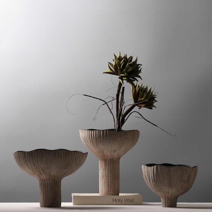 Wabi-sabi Vintage Clay Flower Ware - Modern Table Vases