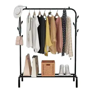China Supplier Portable Coat Rack Living Room Furniture Metal Hanger Rack Corner Coat Rack