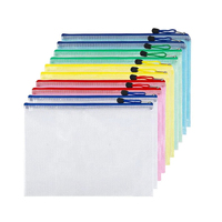 Nuoxin Logo personnalisé pochette joint givré fermeture éclair maille sac Organisation Pvc sac d'emballage en plastique dossier sac de bureau pour hommes