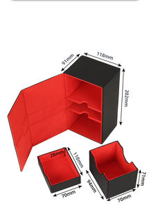 صندوق تخزين على سطح السفينة متعدد الاستخدامات + قلاب من الجلد الصناعي صندوق TCG مخصص لأوراق لعب التاروت يو-جي-أوه - Product Image 6