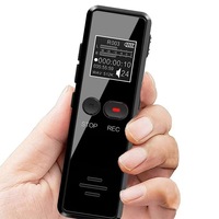 Enregistreur vocal numérique V90 avec haut-parleur d'écran Prise 3.5mm 8 Go Dictaphone à commande vocale Enregistrement audio Réduction du bruit Lecteur MP3