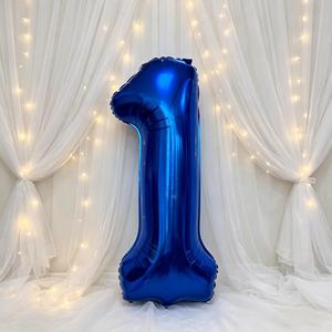 Party Love Balloon Number 1 Blue Dark N1 12 pcs Bag 1M Foil Balloon for Celebrations - Product Image 3