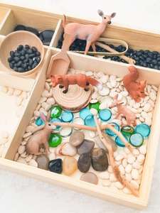 Монтессори, Реджио, динозавр, сенсорная корзина, набор для активности, пластиковый деревянный лоток, обучающая игрушка для детей - Product Image 3