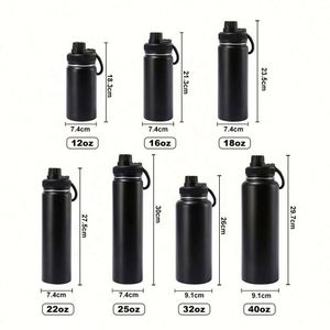 Bouteilles d'eau sportives en acier inoxydable avec logo personnalisé, 12oz/16oz/18oz/22oz/25oz/32oz/40oz, avec couvercles anti-fuite et poignées portables - Product Image 3