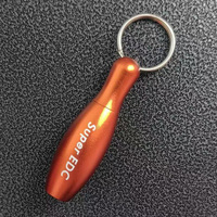 Couteau à lame fixe Cool Bowling en alliage d'aluminium léger, couteau de poche porte-clés EDC pour la randonnée et le camping avec anneau