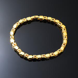 Pulsera de Cadena de Aleación Chapada en Oro y Plata con Diseño Geométrico Innovador, Estilo Hiphop, Unisex, Joyería de Moda - Product Image 1