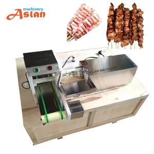 automatic meat skewer machine/ kebab satay skewer making machine/ Squid String Wearing skewer Machine