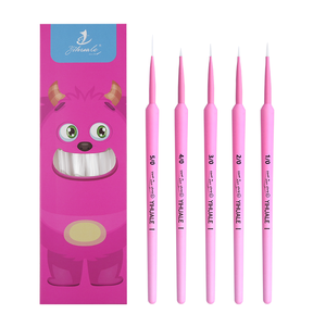 Set di 5 <span class=keywords><strong>Pennelli</strong></span> Professionali Anti-Sfaldamento con Manico Rosa e Setole in Nylon Bianco a Punta Fine <span class=keywords><strong>per</strong></span> Dettagli, <span class=keywords><strong>Acquerello</strong></span> e Pittura a Uovo - Product Image 1
