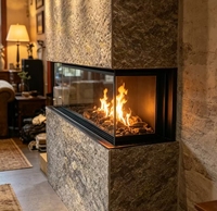 Cheminée au gaz naturel ou au propane de 36 à 80 pouces, personnalisable, avec contrôle et décorations, cheminée linéaire à ventilation directe