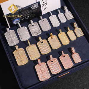 מחיר המפעל הנמוך ביותר תעודת Gra certed מלא את תכשיטי היפ הופ 925 כסף moissanite תג כלב יהלום - Product Image 6