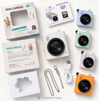 Linda Mini Cámara de 2.5K y 64MP con Panel IPS Cuadrado de 1.4 Pulgadas, Zoom 16X, Videocámara Ligera de Mano para Niñas y Adolescentes, Accesorio de Moda