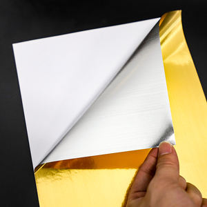Papier autocollant métallique imprimable <span class=keywords><strong>à</strong></span> jet d'encre étanche en aluminium 8.5x11 pouces A4 brossé or PET pour imprimante <span class=keywords><strong>à</strong></span> jet d'encre - Product Image 5