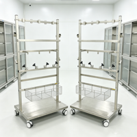 Chariot d'accessoires médicaux DC-13A en acier inoxydable 304, tube carré, 3 barres transversales, support suspendu pour accessoires de table d'opération, hôpital, clinique