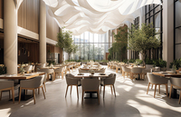 Ensemble de table à manger en bois massif moderne pour 4, 6 ou 8 personnes, mobilier de restaurant pour hôtel et café
