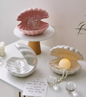 Lampe en céramique créative nordique en forme de coquillage, petite lampe en perles pour chambre à coucher, rangement de bijoux, décoration de table