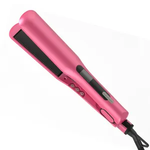 Professional Wide Flat Iron Hair Straightener Negative Ion Flat Iron With Titanium Plates