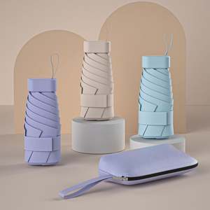 Custom Portable Mini 6-Fold Anti-UV <b>Umbrella</b> Hard Case for Women Small Pocket Size Aluminum Alloy Custom Logo <b>Promotional</b> Use - Product Image 3