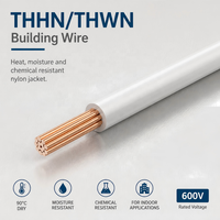 Cable Tongbao 12 AWG THHN para Construcción, Cable de Cobre con Aislamiento de PVC y Cubierta de Nailon THWN-2 600V, Longitud Personalizada para Electrodomésticos