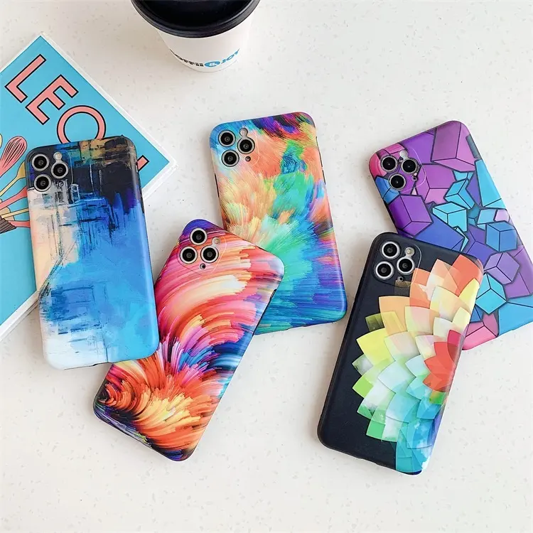 Phone Case For iPhone 11 12 Pro Max Fashion Soft IMD Art Cases Cover For iPhone xs max x 6 6s 7 8 Plus