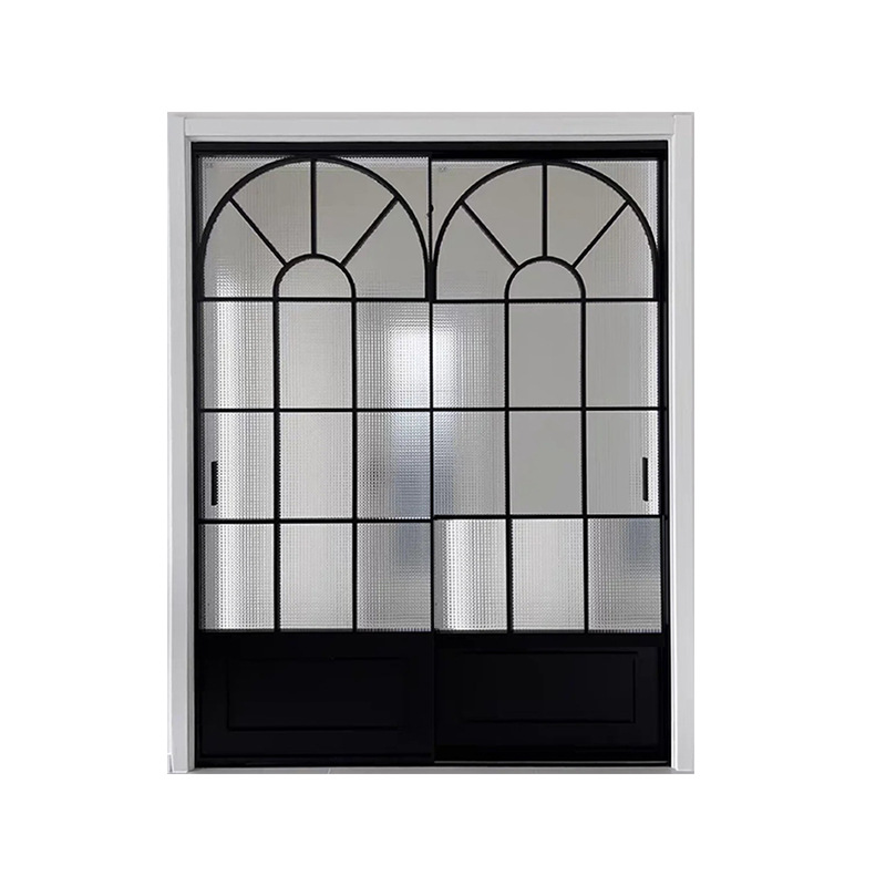 Triple Action Extremely Narrow Glass Sliding Door Bathroom Toilet Living Room Partition French Retro Kitchen Sliding Door