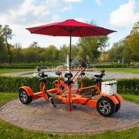 Vélos de fête personnalisés à une vitesse pour les excursions touristiques, 4 roues, bar mobile à pédale, chariot de vente de bière