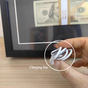 Conception exclusive d'usine taille A4 tout <span class=keywords><strong>noir</strong></span> boîte d'affichage de lumière LED dollar américain cadre <span class=keywords><strong>photo</strong></span> de facture de dollar américain - Product Image 5
