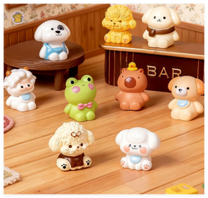 Dessin animé bricolage jardin 3D <span class=keywords><strong>chien</strong></span> chat grenouille mouton Capybara Figurine mignon Mini animaux résine ornements pour aveugle Surprise sac enfants jouet - Product Image 3